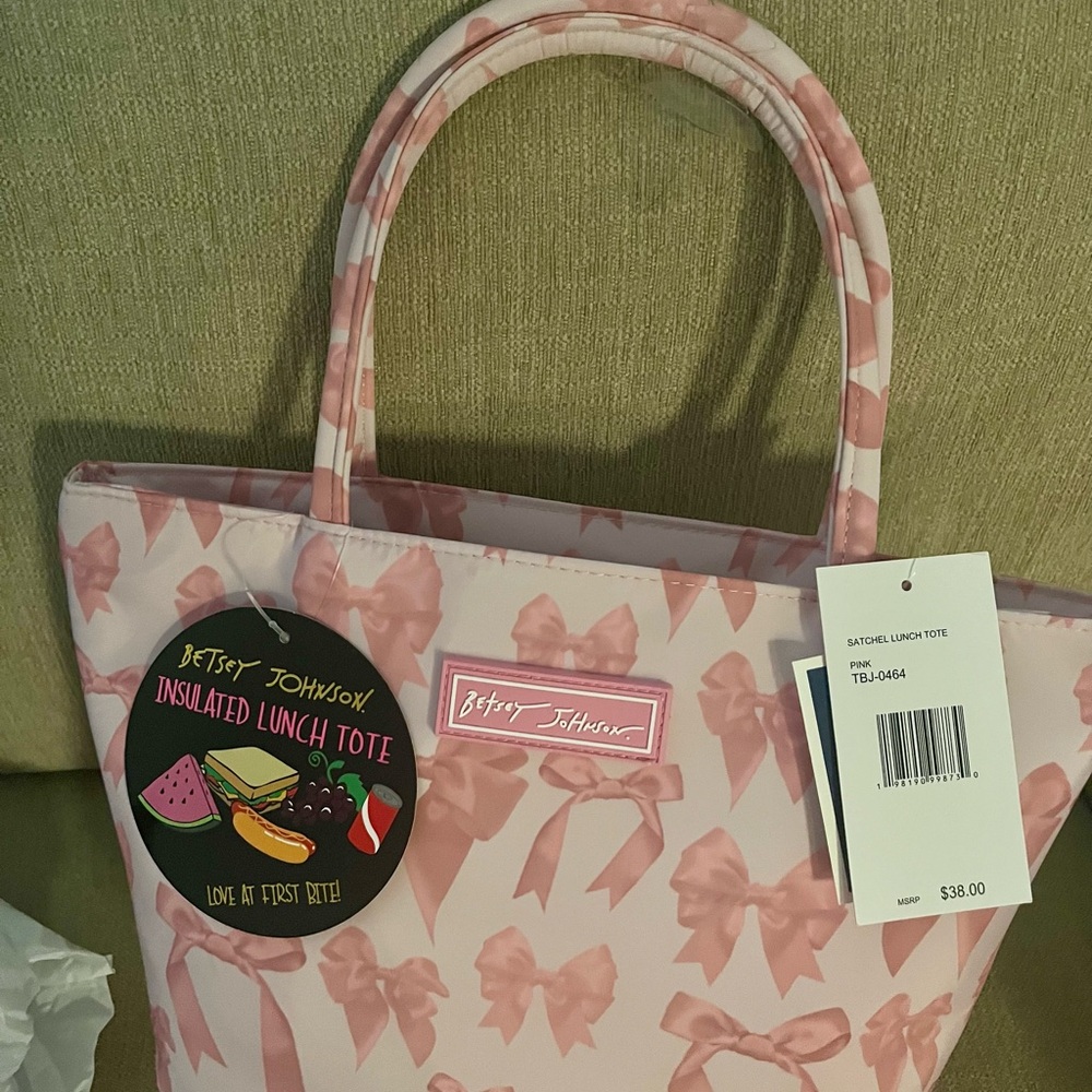 Betsey Johnson Pink Insulated Lunch Tote